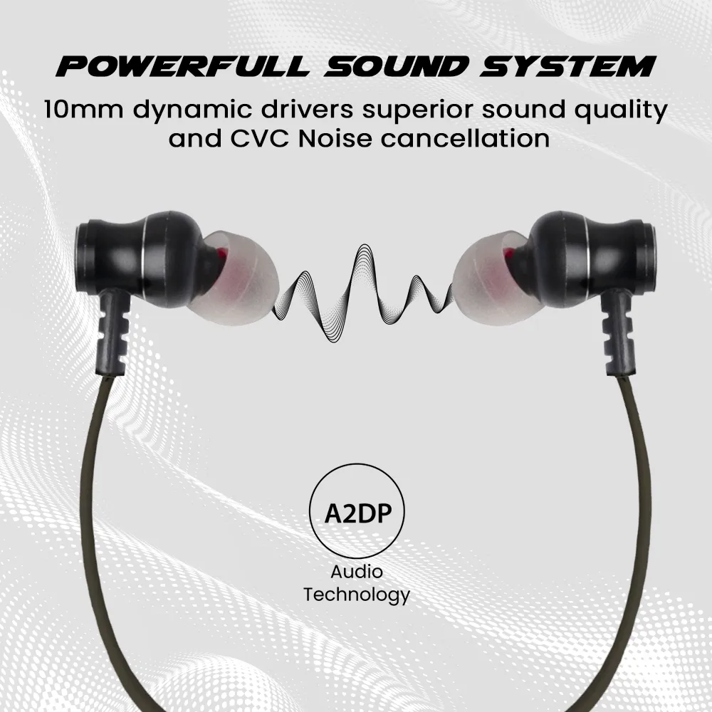 EVM Bluetooth Neckband Earphone Ensport (NB-027) Black view 4